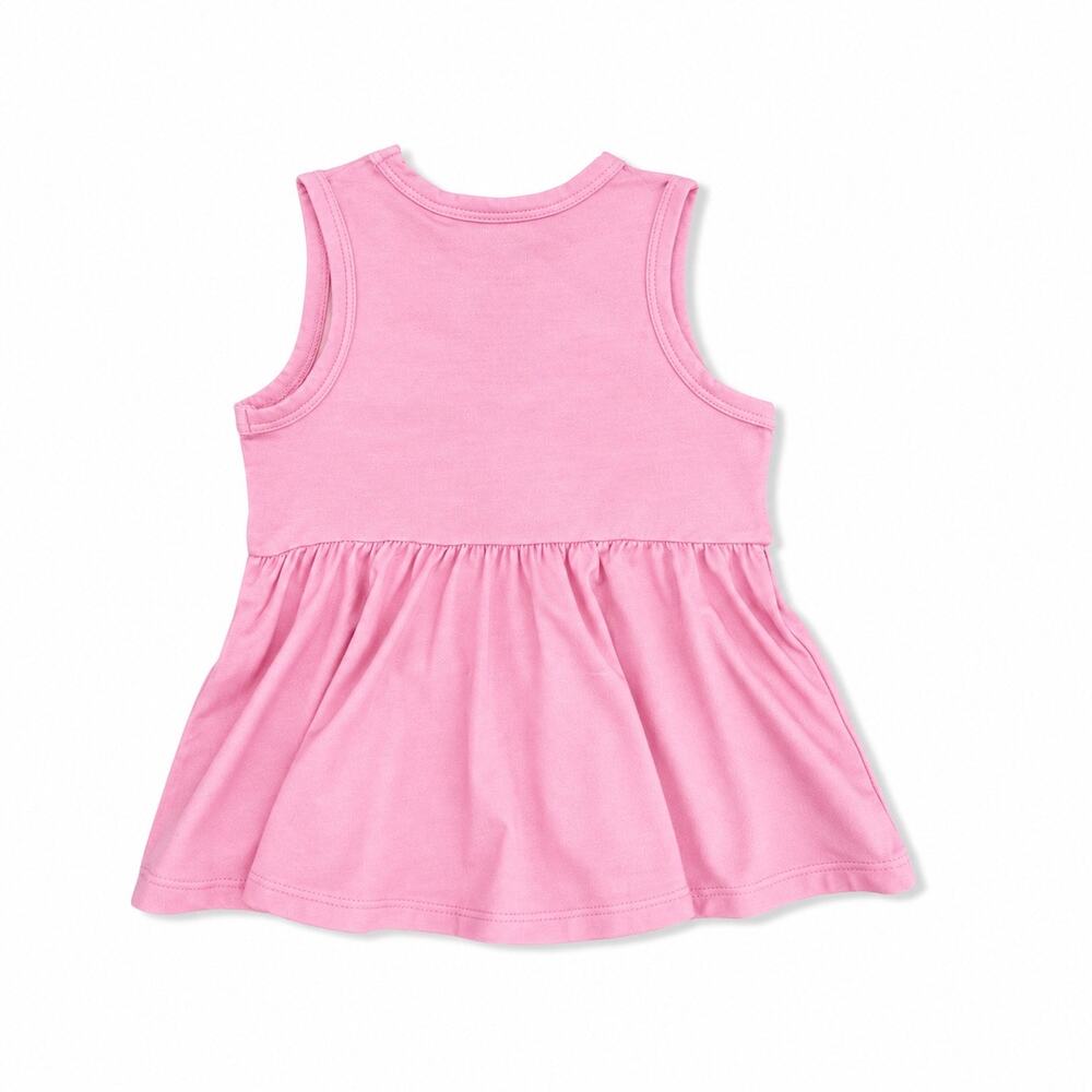 Angel Dear Groovy Vibes Pink Bamboo Peplum Tank Dress